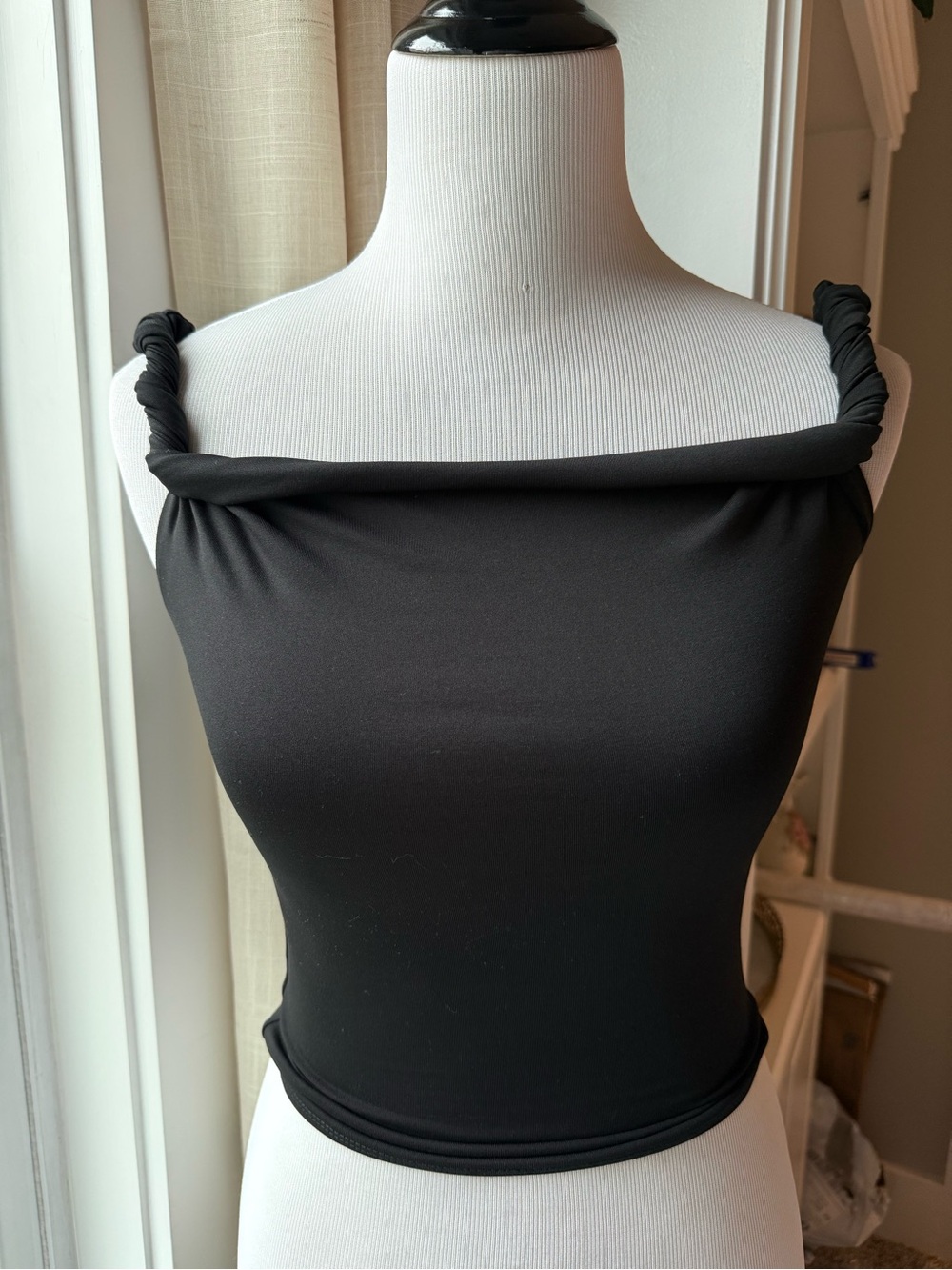 Peppermayo Black Off Shoulder Twist Strap Crop Top Size Approx xs/s